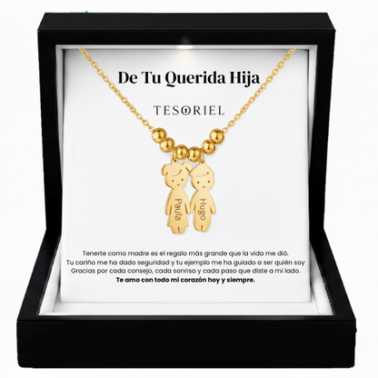 Colgante Descendientes Oro 18k Para Mi Madre/Abuela (Con Carta Dedicatoria a Escoger)