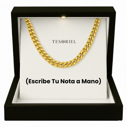 Cadena Cubana Oro 18k Para Mi Padre/Abuelo (Con Carta Dedicatoria a Escoger)
