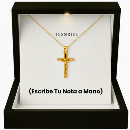Colgante Cruz Oro 18k Para Mi Hijo (Con Carta Dedicatoria a Escoger)