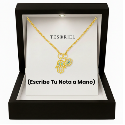 Colgante Mano de Fátima Oro 18k Para Mi Madre/Abuela (Con Carta Dedicatoria a Escoger)