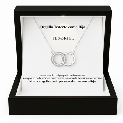 Colgante Aros Entrelazados Para Mi Hija (Con Carta Dedicatoria a Escoger)
