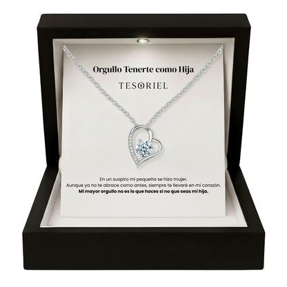Colgante Corazón Eterno Para Mi Hija (Con Carta Dedicatoria a Escoger)
