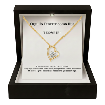 Colgante Corazón Eterno Oro 18k Para Mi Hija (Con Carta Dedicatoria a Escoger)