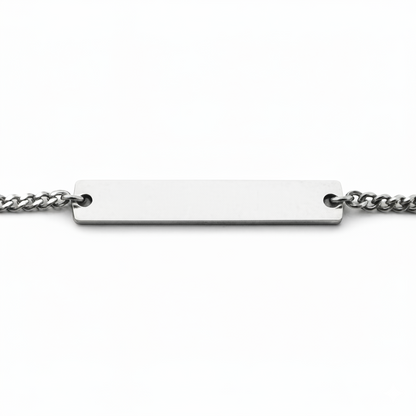 Caja de Rosa | Pulsera Personalizable Plateada