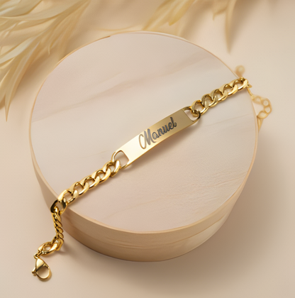 Caja de Rosa | Pulsera Personalizable Oro 18K